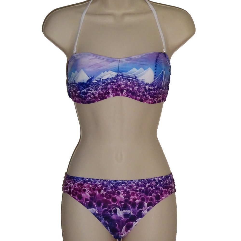 The BIkini Lab purple bandeau bikini